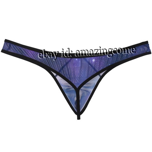 Men's Starry Sky Mesh T-back Underwear Bulge Pouch Intimates String Bikini Thong - Picture 8 of 9