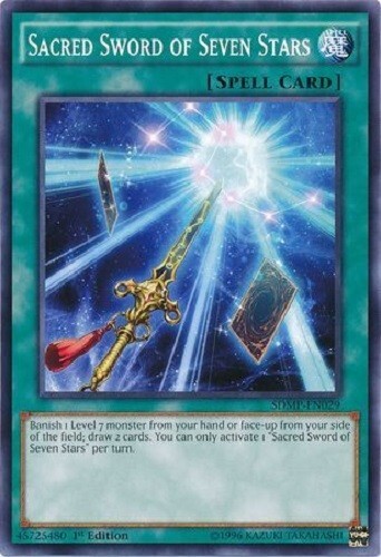 stars on yugioh cards *** SACRED SWORD OF SEVEN STARS *** 1ST EDITION SDMP-EN029 MINT/NM YUGIOH!