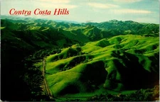 Contra Costa Hills CA Aerial Spring Green Postcard used 12107