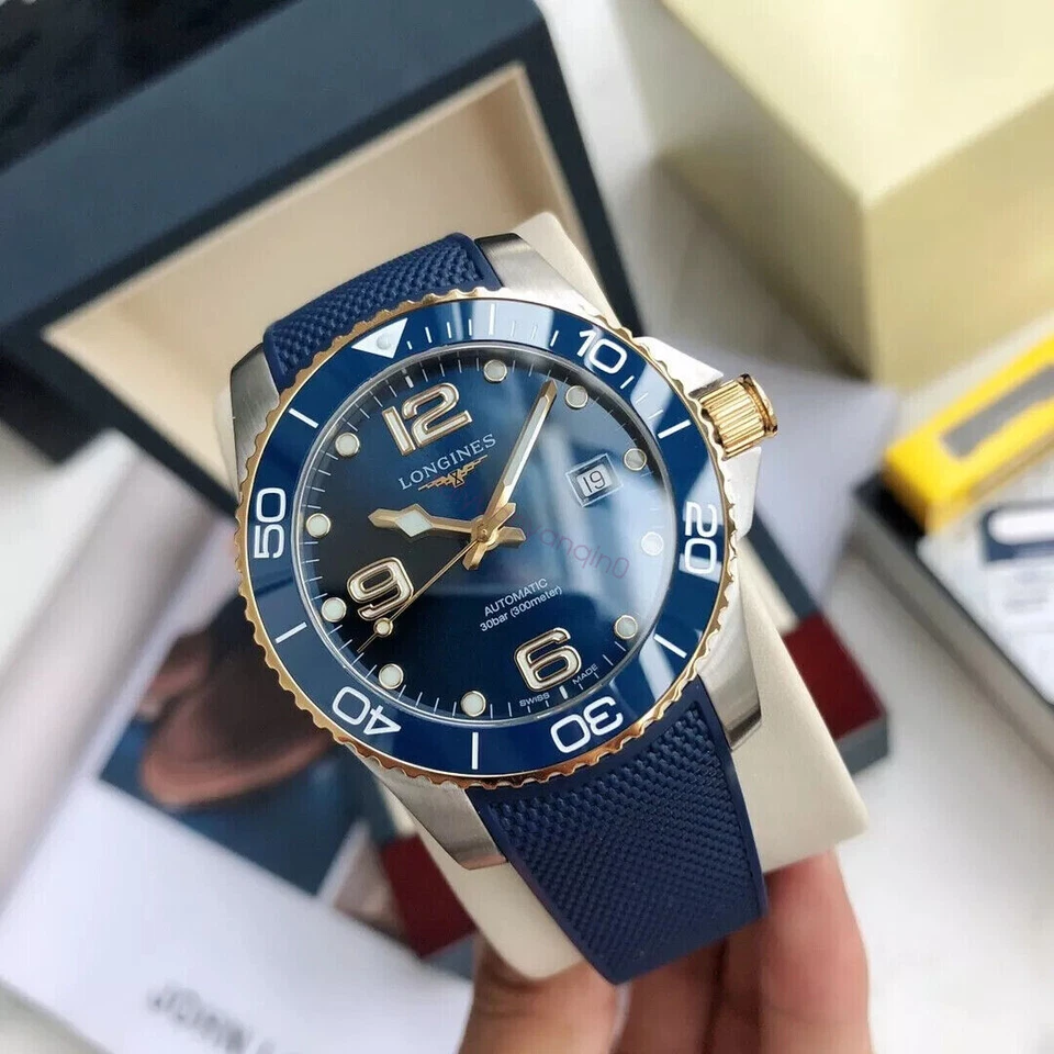 Orologio meccanico automatico Longines Concas Diving serie blu 41mm L3.781.4.56.6 - Immagine 4 di 4