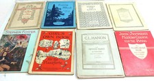 LOT OF 8 VINTAGE SHEET MUSIC THICKER BOOKS FOR THE PIANO 1908 - 1942