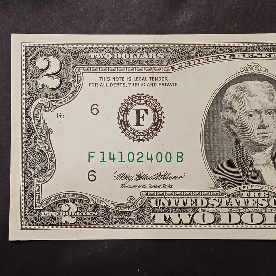 UNC Series 1995 $2.00 Bill Federal Reserve Note 2 Dollars - Image 2 of 4