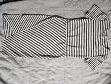  Zara Trafaluc Striped Midi Body Con Dress Black White S Stretchy