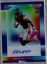 2024 Leaf Vivid Autographs Prismatic Navy Blue #BA-MW1 Malik Washington Auto /7