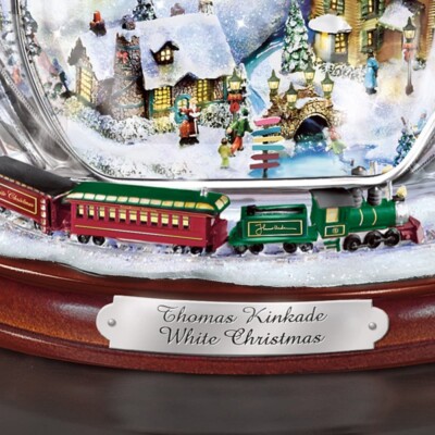 Bradford Thomas Kinkade White Christmas Crystal Snowman Decor