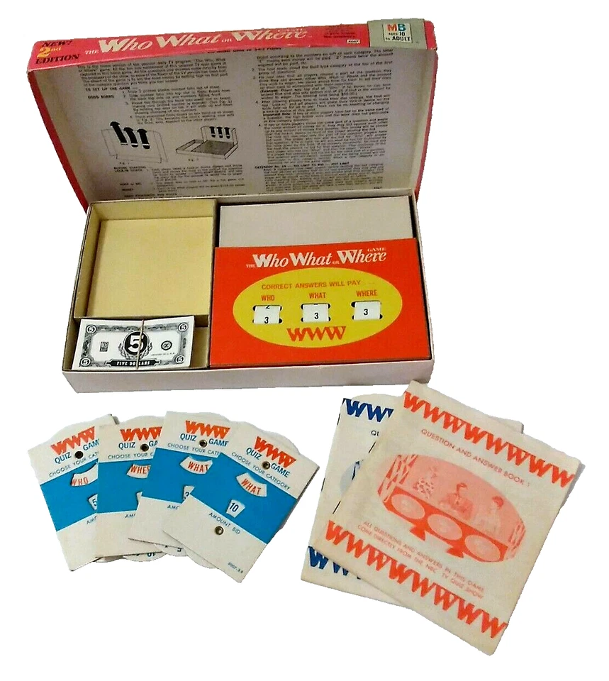 1971 Milton Bradley Who What or Where Game New 2nd Edition Vintage Complete 10+ - Image 2 of 4