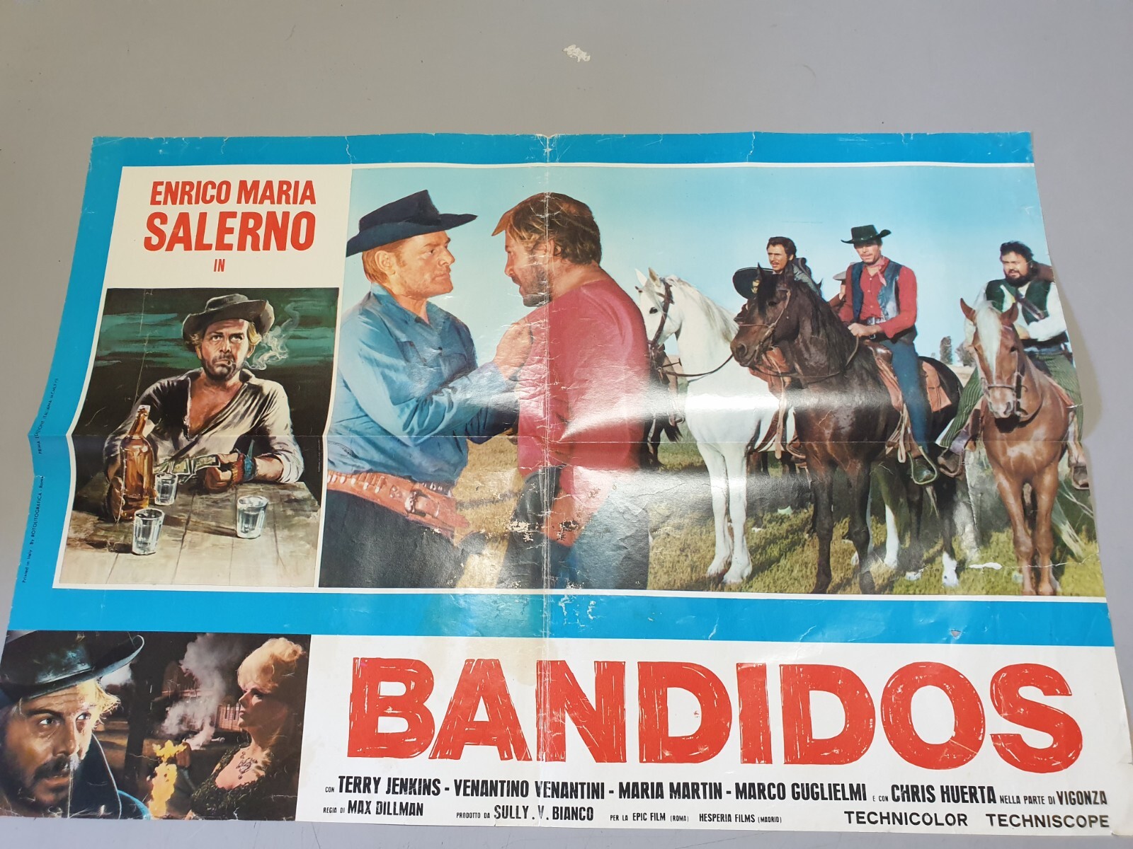 Locandina originale film Bandidos (1967) - Regia di Massimo Dallamano