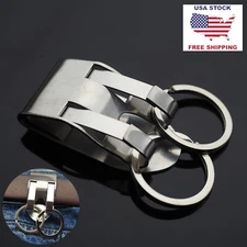 Dual Detachable Quickdraw Belt Clip Double Key Ring Holder Snap Quick Release