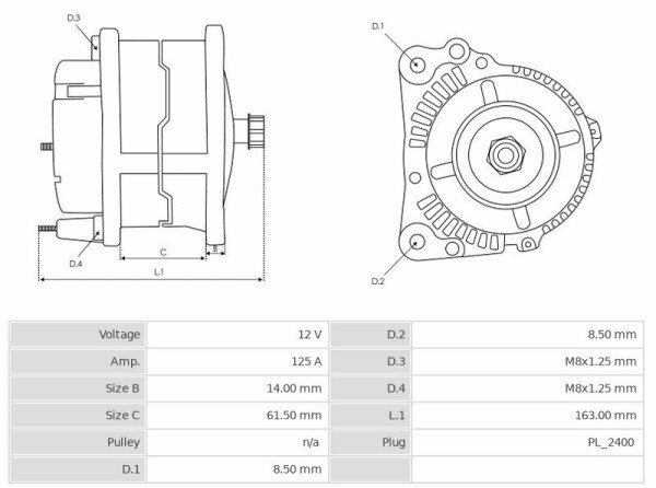 Alternator Renault Laguna II / TRAFIC II 1.9 dCi CA1662 (1999-2005)