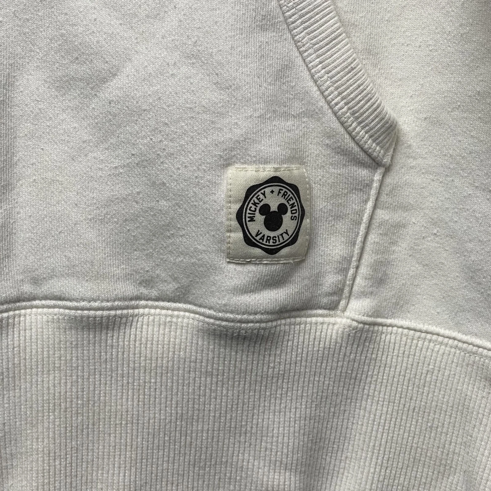 OFF WHITE Felpa con cappuccio Disney X Uniqlo 1925 Topolino e Amici Varsity M bianco sporco panna