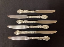 Gorham Melrose Set of 6 Sterling Silver Dinner Knives 9" No Monogram NM Cond.