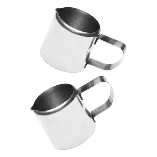 2 2pz Latte Brocche Acciaio Inox Porta Salse Espresso Caffettiera Brocca Salsa Brocche - Foto 2 di 12