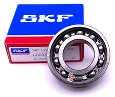 SKF 6003 Deep Groove Ball Bearing, Open Type, No Seals 17x35x10 mm