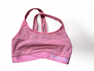 Victoria Sport Victoria's Secret Lightweight Max Sports Bra Fishnet Pink 38D New