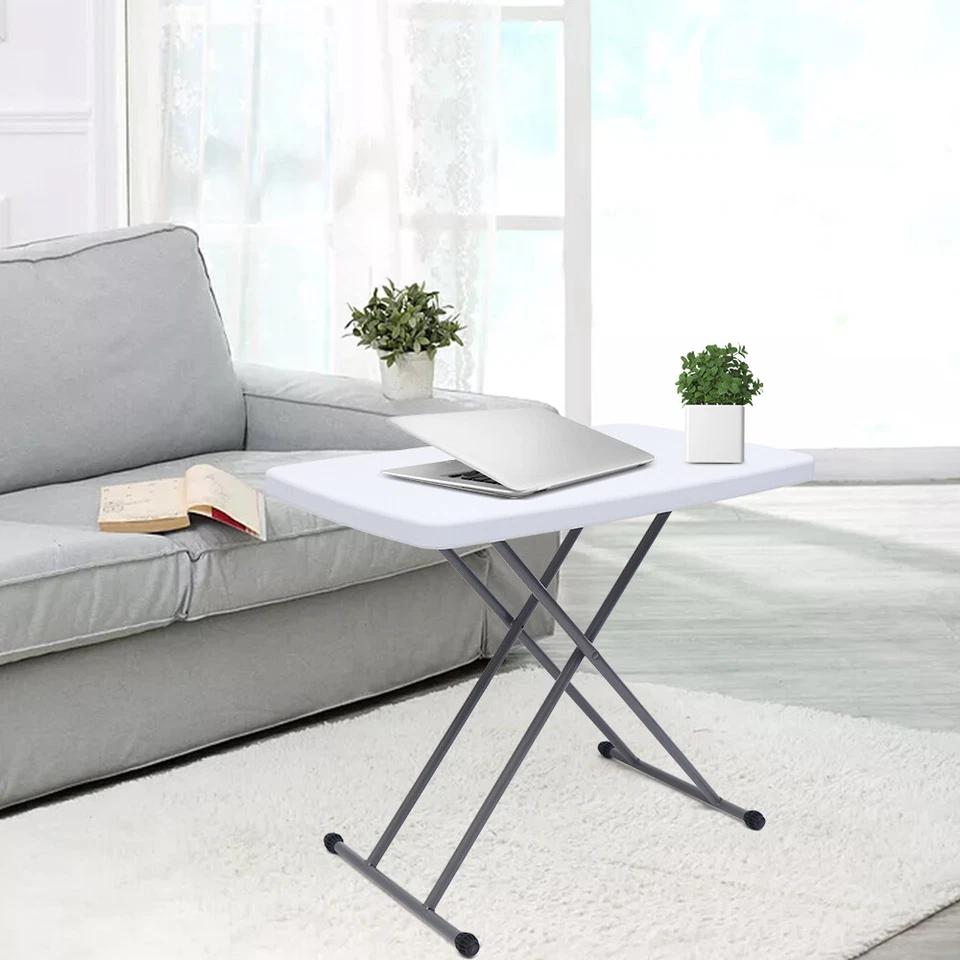 30x20" Height Adjustable Folding Table Snack Desk Sofa Dining Tray Laptop Table - Image 4 of 4