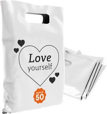 OPTIPAK 20x22 Plastic Bags – 50 Pack with Die-Cut Handles for Retail & Party