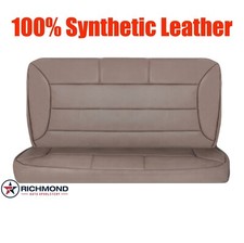 92-96 Ford Bronco -rear Bench Seat Complete Perforated Leather Seat Covers Tan