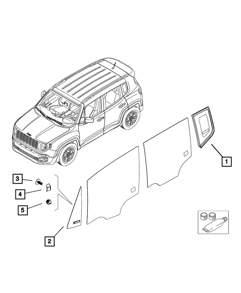Original Mopar Jeep Renegade 2015-2023 cuarto ventana vidrio parte izquierda #68438138AA Foto 4 de 4