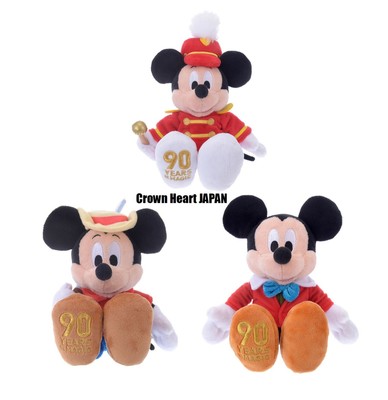 Disney Store Japan 3 Mickey Mouse Plush Set 90th Anniversary Film Collection Dec | eBay