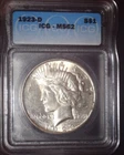 1923-D Peace Silver Dollar, ICG MS62. Original Patina  and Issue Free !!