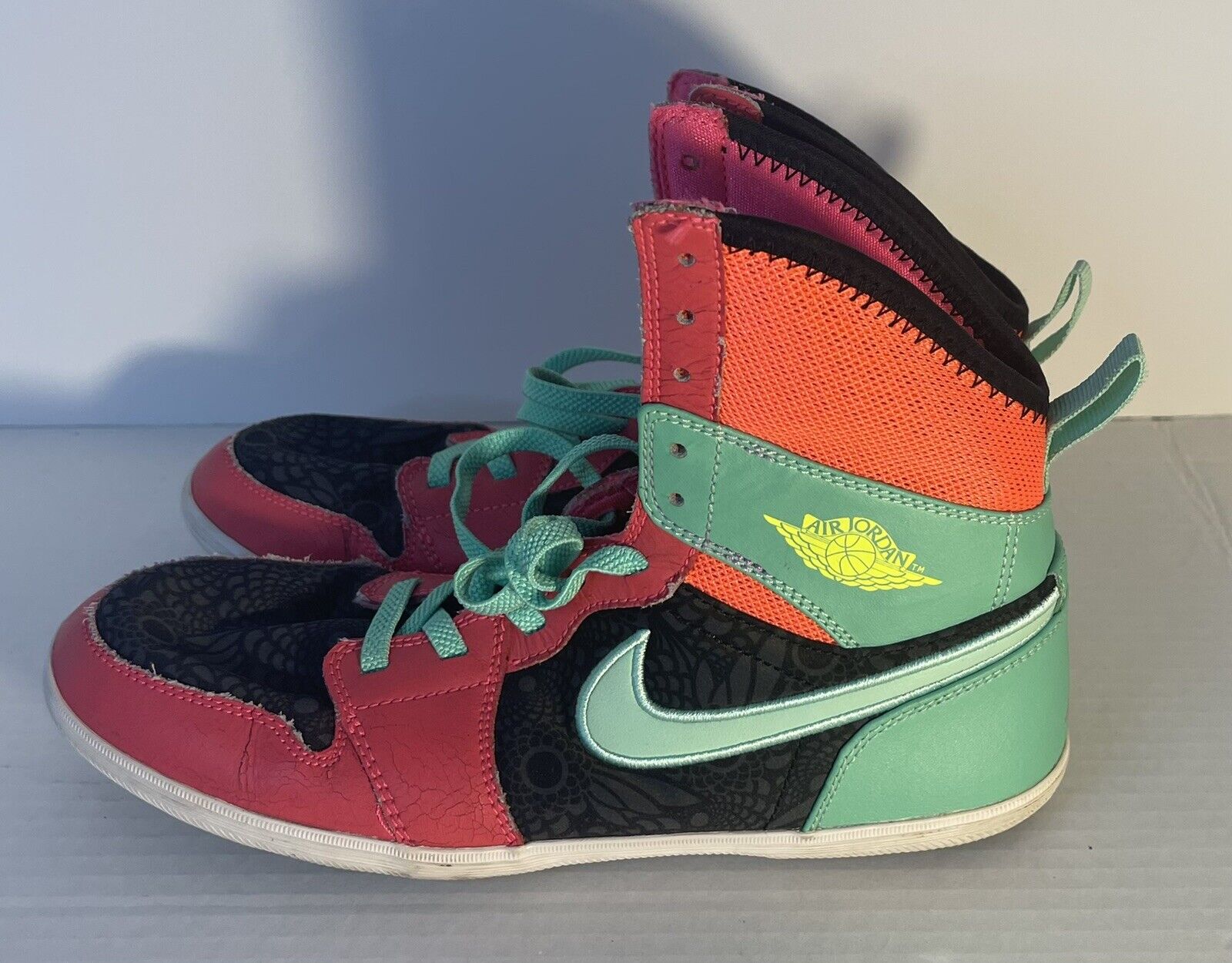 Profeta Variante imponer Nike Air Jordan 1 Skinny High 602656-633 Kids Running Shoes Volt Red Size  4.5 | eBay