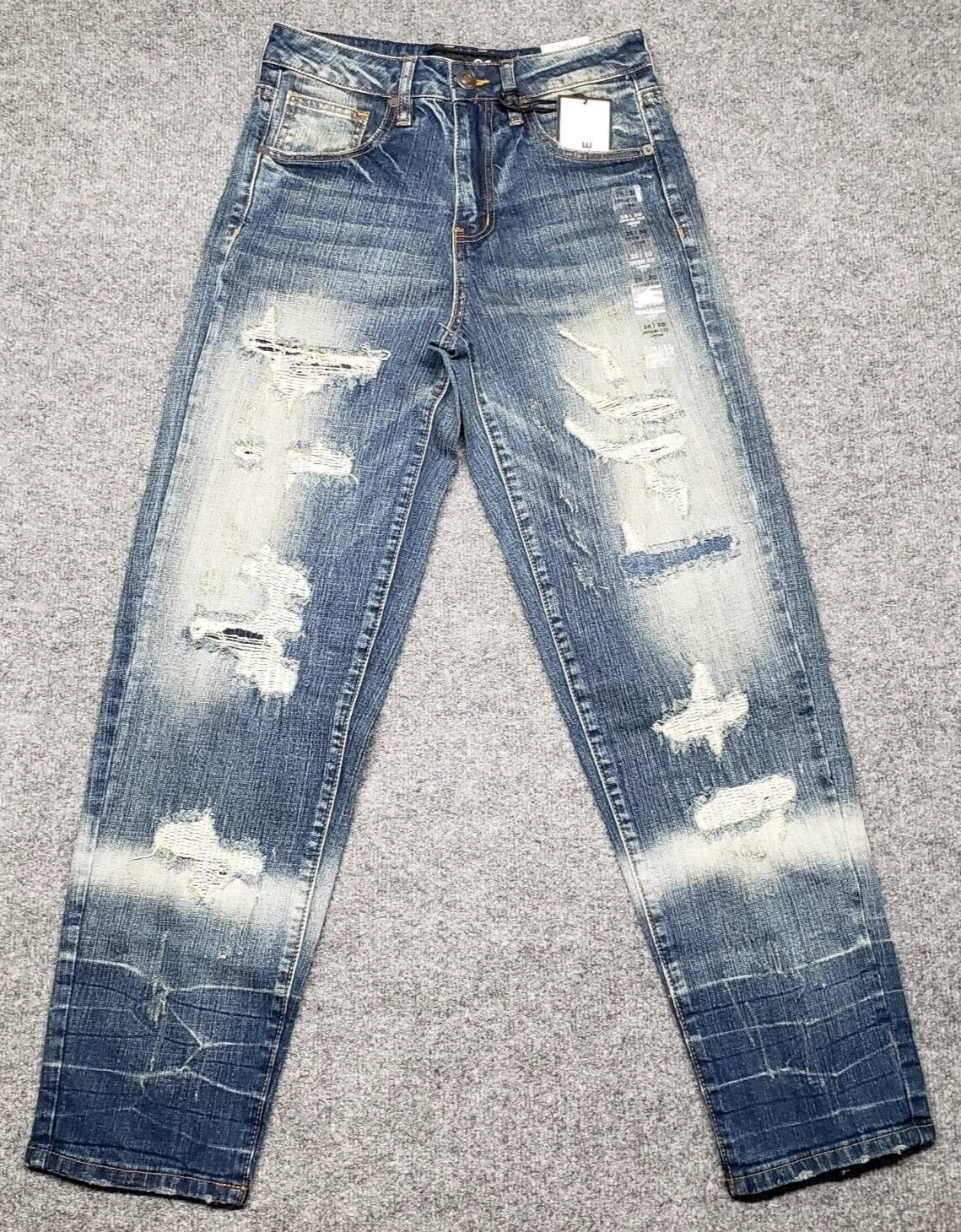 Jean homme Rue21 26X30 bleu denim coupe ample Supreme Flex acide vieilli neuf