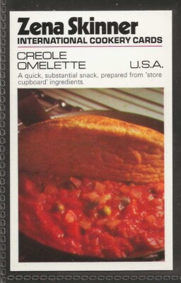 BROOKE BOND (TEA)-ZENA SKINNER COOKERY CARD 1974-#47- USA - CREOLE OMELETTE
