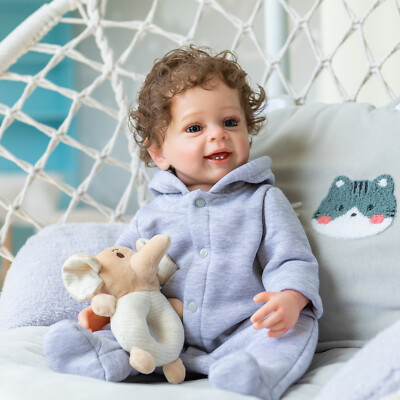 22In Realistic Reborn Baby Dolls Full Body Vinyl Silicone Boy Doll