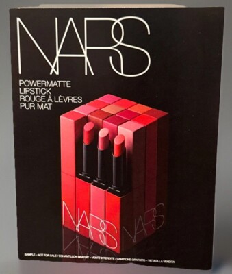 2 x NARS Powermatte lipstick Sample Card American Woman, Dragon Girl and more