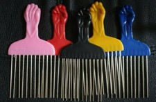 Afro Metal Comb Pik Fist Metal African Hair Pik - Free Delivery - Various Colour