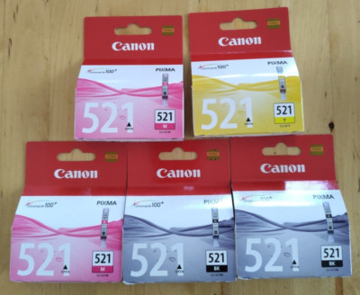 Canon CLI-521 CLI-521BK CLI-521Y CLI-521M Set OVP