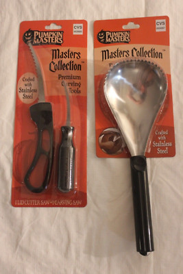 Pumpkin Masters Premium Carving Tools-Stainless Steel 1 Scoop, Carving Saws LOT