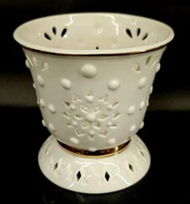 Lenox Porcelain Votive Candle Holder Gold Trim & Mark USA s-1G
