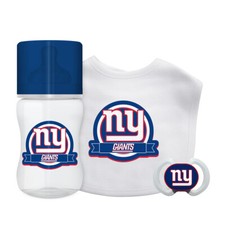 New York Giants Toddler/Baby 3-Piece Gift Set Pacifier, Bottle, and Bib 