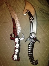 Costume Skull Sword Dagger Accessory Set of 2 Weapons for Dual Wielding