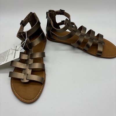 Amazon Essentials Women's Gladiator Flat Sandal 9.5 US Bronze
