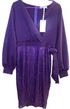 💜MEDIUM💜GRACE KARIN Women's Sequin Sparkly Bodycon Long Sleeve Dress