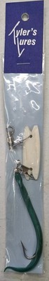 Calvin Tyler 1/4 Ounce White Jig With 5 Inch Green Hose And 4/0 Hook