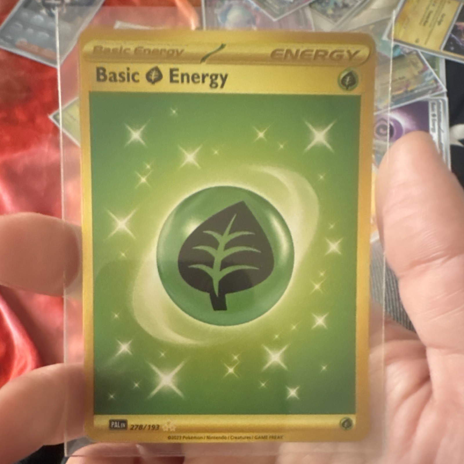 Pokémon Basic Grass Energy Secret Rare Holo Sv02: Paldea Evolved 278/193