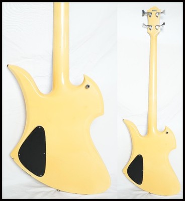 B.C.Rich N.J Series MOCKINBIRD BASS WHITE Through-Neck 80s Made in
