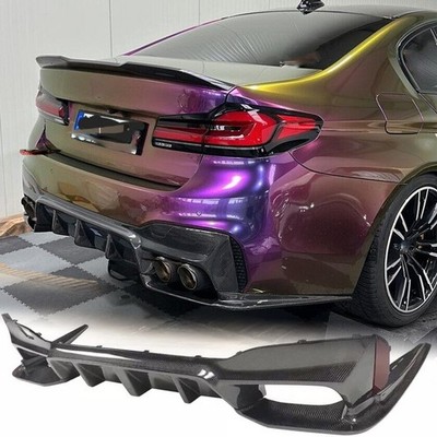For BMW G30 G38 M-SPORT 2018-2022 Real Carbon Rear Bumper Diffuser Extension fin