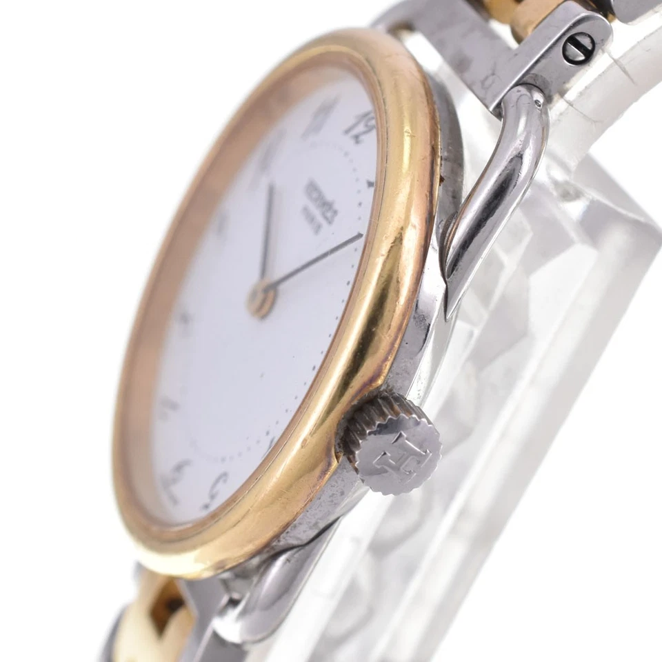 Reloj de cuarzo para dama HERMES Arceau fecha SS/GP esfera blanca P#143455 Foto 3 de 4