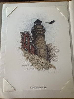 Ben Richmond Guardian of Light of 700 Signed Lithograph 21 x 16 inch Lighthouse
