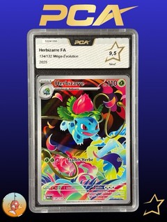 Carte Gradée Pokémon PCA 9 5 : Herbizarre AR 134/132 ME01 Mega Evolution FR