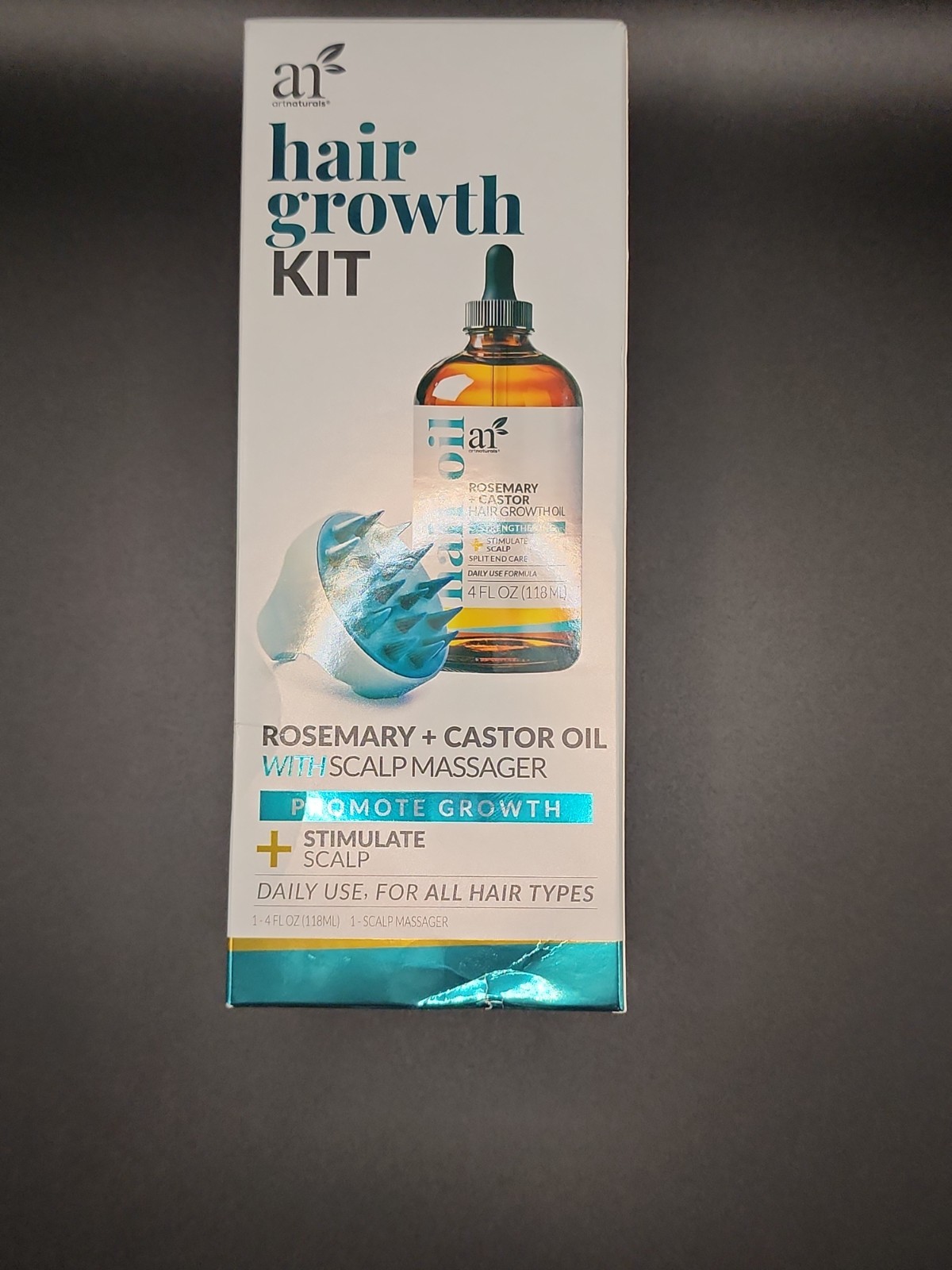 Art Naturals Hair Growth Kit, Rosemary + Castor Oil With Scalp Massager