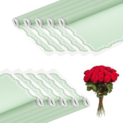 10 Sheet Gift Bouquet Wrapping Paper, Waterproof Flower Wrapping Paper Green