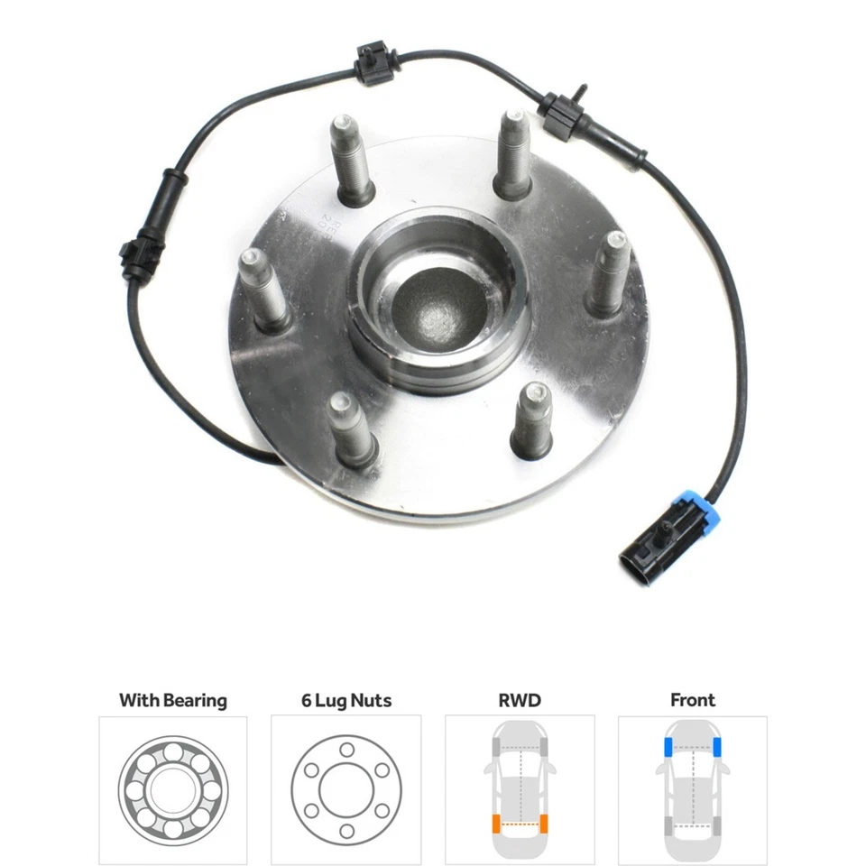 Bujes de rueda para Chevrolet Astro 2003-2005 delanteros diestros y diestros con cojinete y sensor tracción trasera Foto 3 de 4