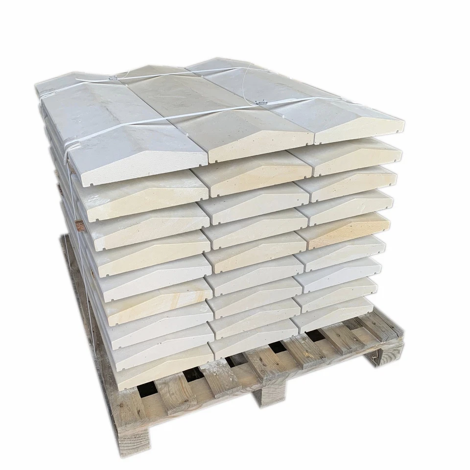 Mauerabdeckung ab 100x20x3-6 cm Naturstein Sandstein Grau Gelb mit Satteldach - Bild 2 von 4