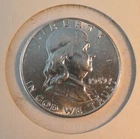 1949 Franklin U.S. Silver Half Dollar, Phila, lightly circulated, with case