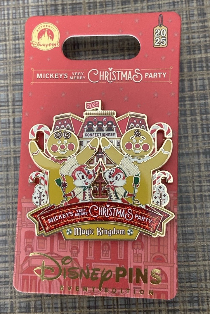 Mickey’s Very Merry Christmas Party Chip And Dale Gingerbread Pin 2025 LR